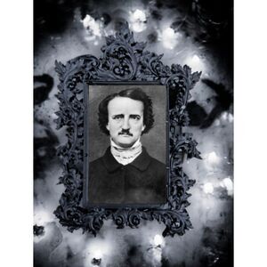 Edgar Allan Poe Pin - Framed Historical Figure Writer - Lost Lenore Raven Heart